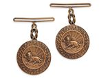 une paire de boucles d'oreilles en or ornées d'un lion et d'un soleil
