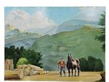 un tableau représentant deux chevaux côte à côte