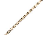 a close up of a gold chain on a white background