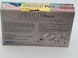 a box of security pack sitting on a white surface
