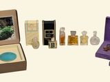 a box of perfumes that are sitting on a table