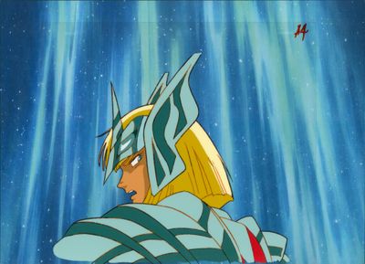 a close up of a cartoon of a man with a sword