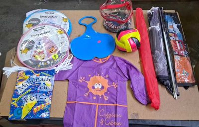 many items that are on the table ready to be packed