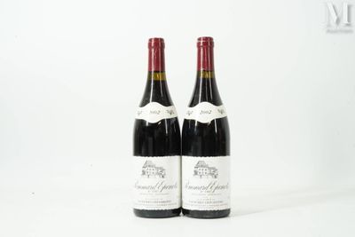 deux bouteilles de vin rouge posées l'une à côté de l'autre sur une surface blanche