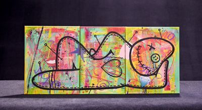 EMJI (XXe-XXIe siècle). "No so bad". Triptyque, acrylique su…