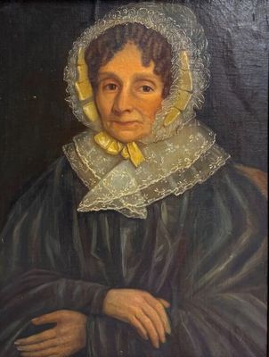 Ecole XIXème. Femme à la coiffe.
