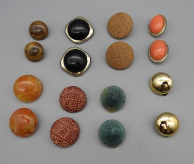 8 paires de clips d'oreilles vintage