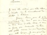 une vieille lettre manuscrite, écrite à l'encre noire
