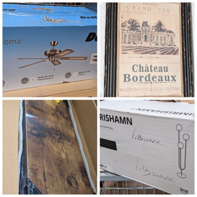several pictures of a box of wine and a box of wine on a table