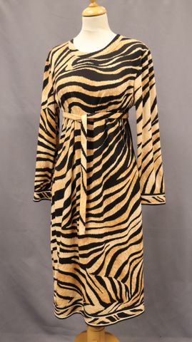 LEONARD Studio – Robe longue 100% Laine à motif léopard, ceinture...