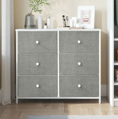 Commode, SONGMICS Meuble de Rangement avec 6 Tiroirs en Tiss…