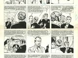 une page d'une bande dessinée où l'on voit un homme en costume en train de parler à une femme