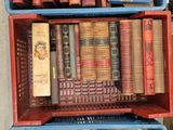 de nombreux livres sur les étagères des bacs bleus