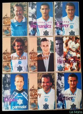 Ensemble de 9 cartes de football Panini.