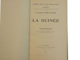 the front cover of a book with the title la guineee written in french