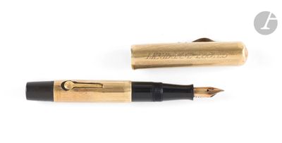 an image of a gold pen and a black pen sitting next to each other