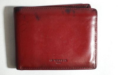 LE TANNEUR Portefeuille en cuir rouge