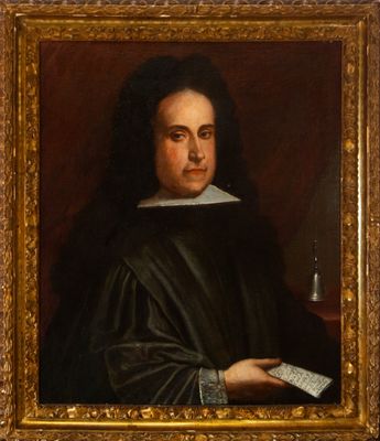 Peinture à l'huile sur toile, portrait d'un gentilhomme avec…