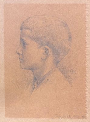 portrait de profil d'un jeune garçon, réalisé au crayon