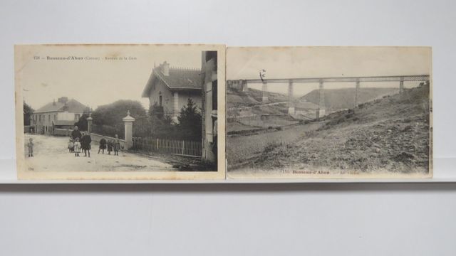 Busseau-d’Ahun. : Lot de 2cpa : Avenue de la Gare (HM 158). Coins...