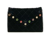 a black clutch bag with multi colored stones on it