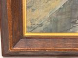 an image of a painting of a bird sitting on a ledge