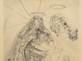 an image of a drawing of a woman with an angel above her head