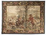 une image représentant une tapisserie sur laquelle figure un homme à cheval