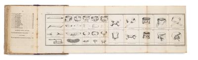an old book with a bunch of drawings on it