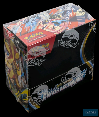 une boîte de cartes à collectionner Pokémon sur fond noir