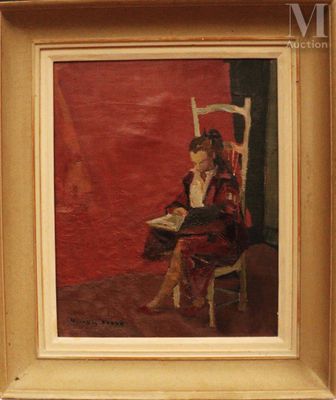 Michel RODDE (1913-2009) Portrait de femme à la lecture