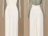 two pictures of a woman in a white dress and a mannequin