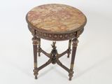 an image of a small table with a marble top on a white background