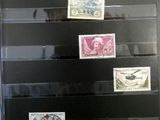 une collection de timbres exposée sur une étagère dans une pièce