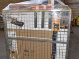 a cart that has some boxes on it in a warehouse