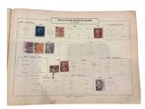 an old sheet of stamps with a picture of a man on it
