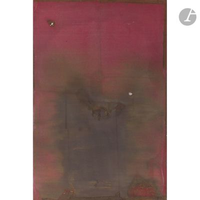 an image of a painting on a wall with a red background