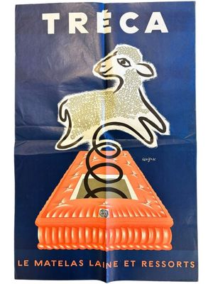 an image of a poster of a horse jumping over a box