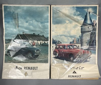 deux photos de voitures anciennes accrochées au mur