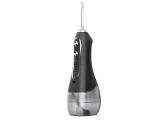 a black and silver electric toothbrush on a white background