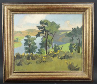 Paul François GUYOT "La vallée de l'Aulne", huile sur toile,…