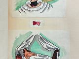 two pictures of a man and a woman laying in a bed