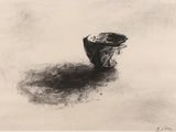 an image of a black and white drawing of a vase