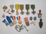 some of the medals are on display on the table