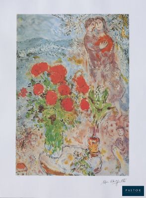 une image représentant un tableau où l'on voit une femme avec des fleurs dans un vase