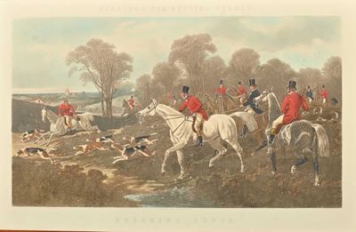 a picture of a painting of a group of men riding horses