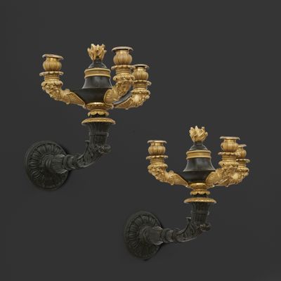 a pair of louis ii gilet wall sconces in the manner of louis ii