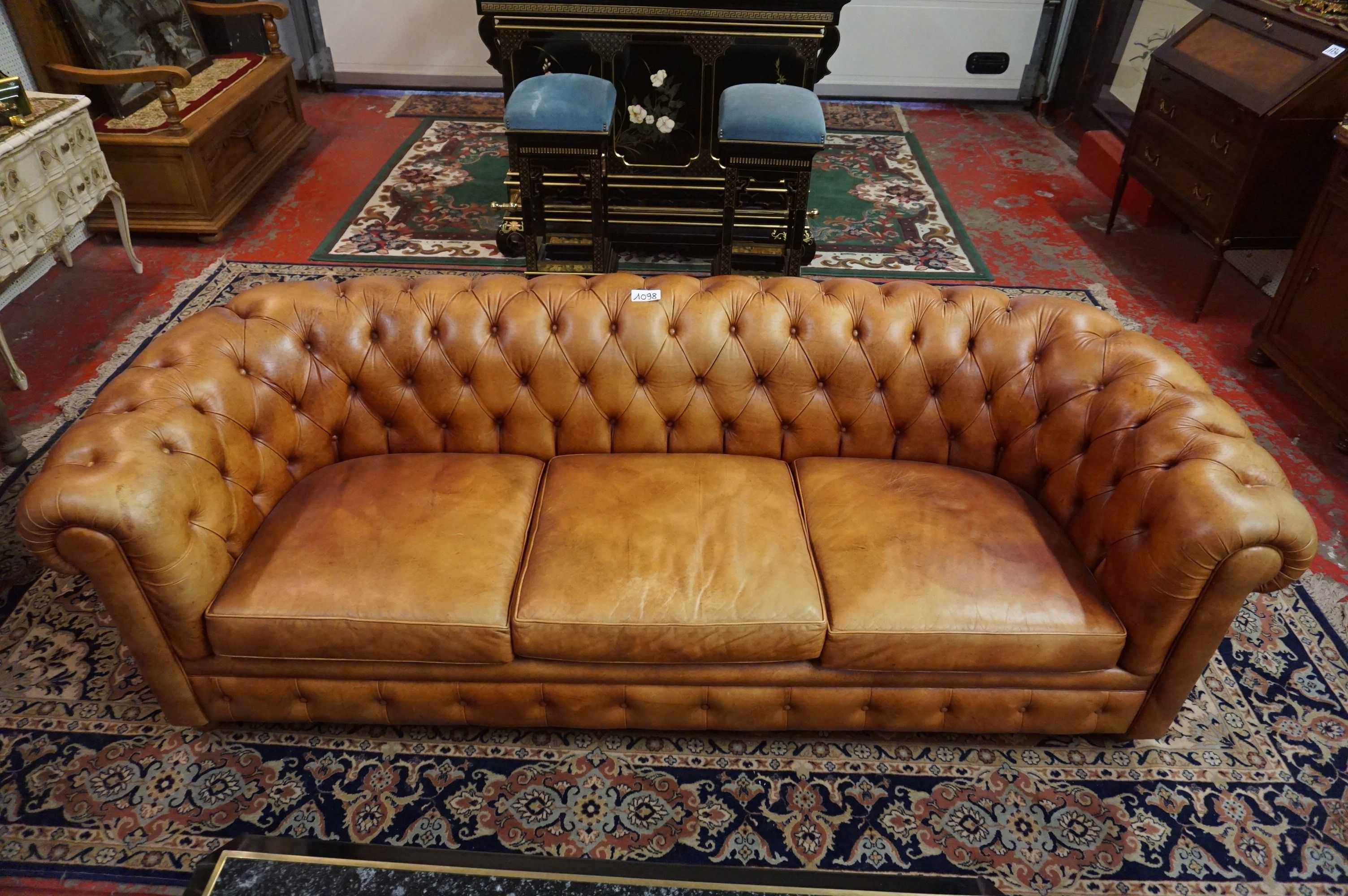 magnifique canapé Chesterfield classique - en cuir couleur c…