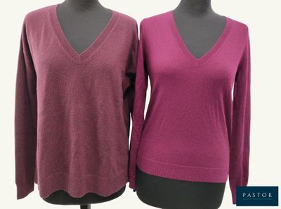 two women ' s sweaters on a mannequin dummye