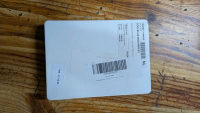 a white envelope with a bar code on it